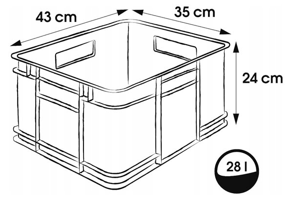 Keeeper Úložný box pro domácnost i dílnu, BRUNO XL, 28L, 43 x 35 x 24 cm, kouřový