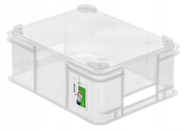 Keeeper Úložný box pro domácnost i dílnu, BRUNO L, 20,5L, 43 x 35 x 17,5 cm, transparentní