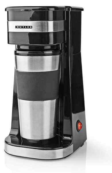 Butler - Kávovar na jeden hrnek 0,4 l s cestovním hrnkem 750W/230V nerez/černá