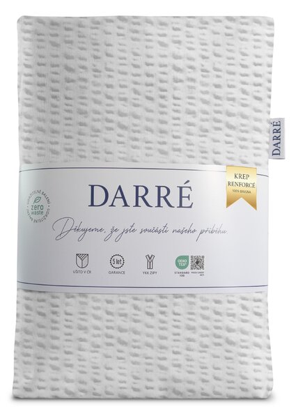 DARRÉ Krepové povlečení Jednobarevné - bílé Velikost: 140 x 200 + 70 x 90