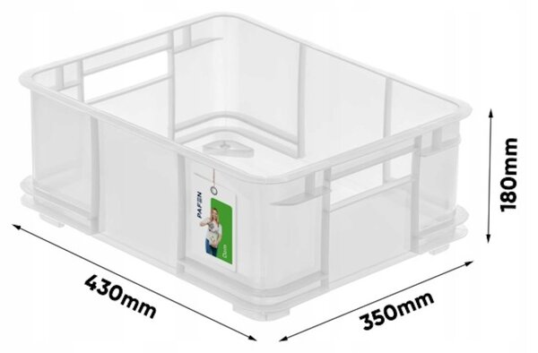 Keeeper Úložný box pro domácnost i dílnu, BRUNO L, 20,5L, 43 x 35 x 17,5 cm, transparentní