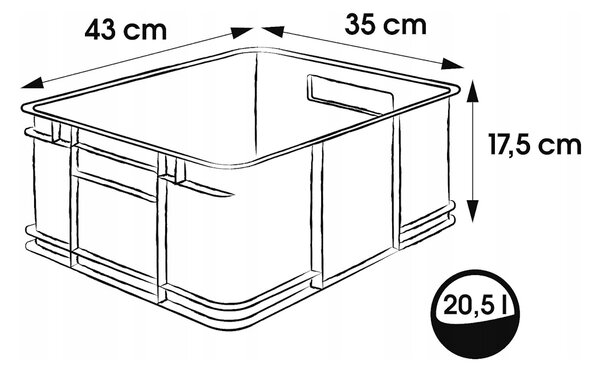 Keeeper Úložný box pro domácnost i dílnu, BRUNO L, 20,5L, 43 x 35 x 17,5 cm, kouřový