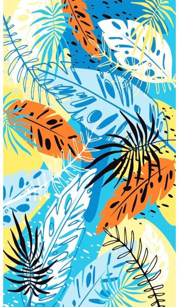 Plážové pončo SUMMER FRESH modro-žluté 80x145 cm