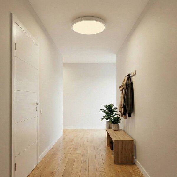 OSRAM LED stropní svítidlo ORBIS LONDON, bílé, Ø 48 cm, kov, Bílá / opál, Obývací pokoj / jídelna, kov, Moderní