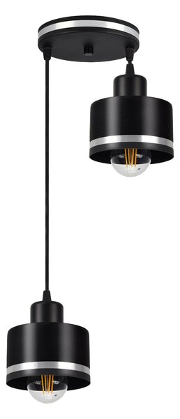 Candellux WAMA Lustr lamp black 2X40W E27 black lampshade+silver