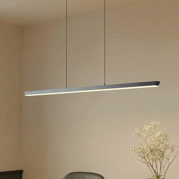 Lucande LED závěsné světlo Solvar, 117 cm, černá, stmívatelné, stmívatelný, Černá, Obývací pokoj / jídelna, kov, Moderní