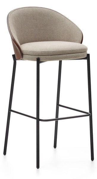 Hnědá/béžová barová židle (výška sedáku 77 cm) Eamy – Kave Home