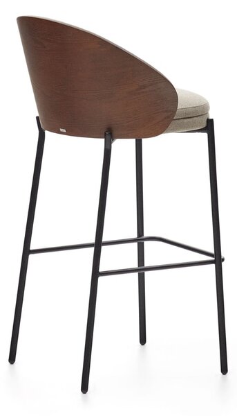 Hnědá/béžová barová židle (výška sedáku 77 cm) Eamy – Kave Home
