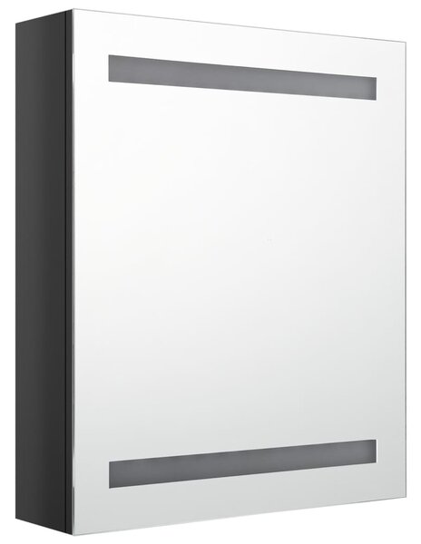 LED koupelnová skříňka se zrcadlem zářivě černá 50 x 14 x 60 cm
