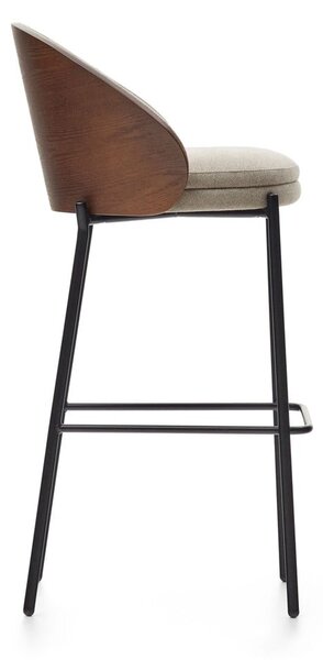 Hnědá/béžová barová židle (výška sedáku 77 cm) Eamy – Kave Home