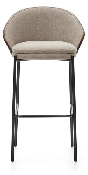Hnědá/béžová barová židle (výška sedáku 77 cm) Eamy – Kave Home