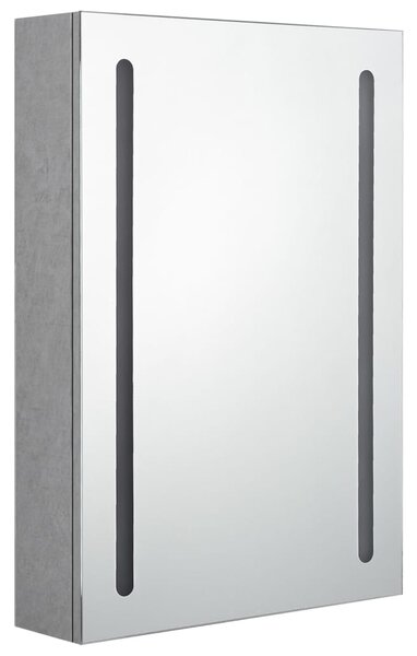 LED koupelnová skříňka se zrcadlem betonově šedá 50x13x70 cm
