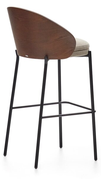 Hnědá/béžová barová židle (výška sedáku 77 cm) Eamy – Kave Home