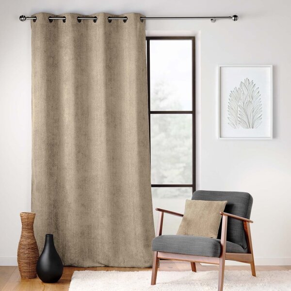 Světle hnědý závěs z žinylky 140x260 cm Leo – douceur d'intérieur