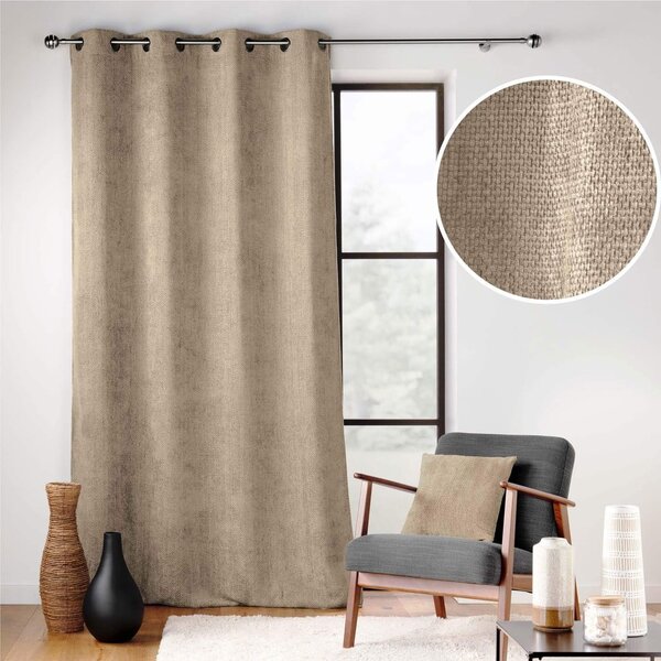Světle hnědý závěs z žinylky 140x260 cm Leo – douceur d'intérieur