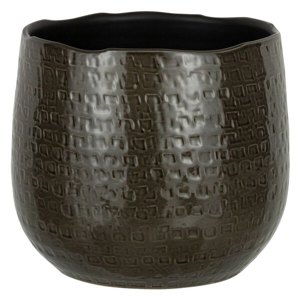 Tmavě šedý obal na květináč Graphine L - Ø 25*22 cm - J-Line by Jolipa