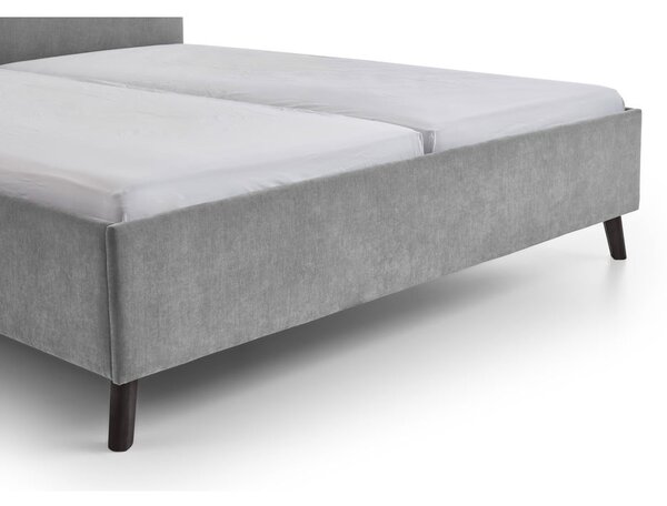 Šedá čalouněná dvoulůžková postel s roštem 160x200 cm Piano – Meise Möbel