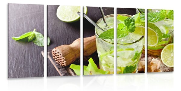 5-dílný obraz lahodné Mojito