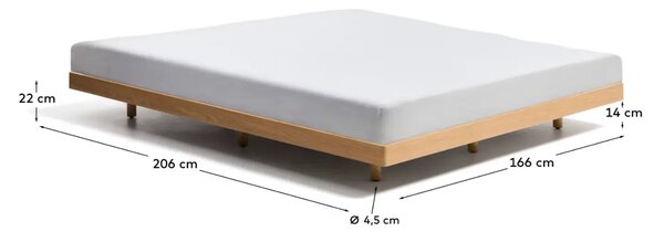 Kave Home Dubová postel Norlen 160 x 200 cm