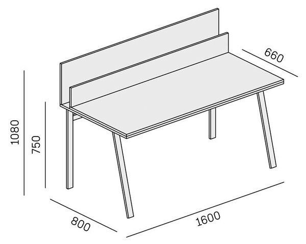 Kancelářský psací stůl SINGLE LAYERS s přepážkami, bílá / šedá