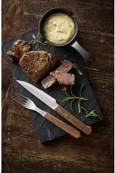 Nerezové steakové příbory v sadě 8 ks ve stříbrné barvě/v přírodní barvě – Holm