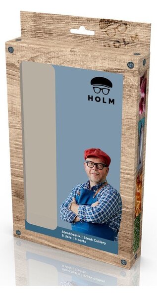 Nerezové steakové příbory v sadě 8 ks ve stříbrné barvě/v přírodní barvě – Holm