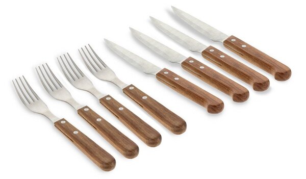 Nerezové steakové příbory v sadě 8 ks ve stříbrné barvě/v přírodní barvě – Holm