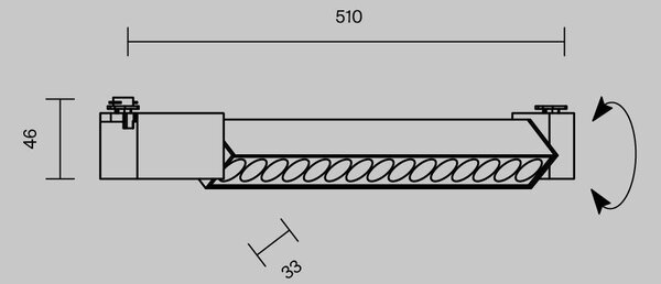 Maytoni LED svítidlo POINTS 22W pro 1F systém UNITY, d. 51 cm, 3000K nestmívatelné Barva: Černá