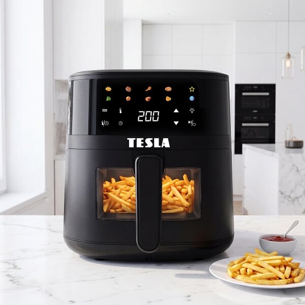 TESLA Electronics AirCook - Horkovzdušná fritéza 4,4 l 1450W/230V černá