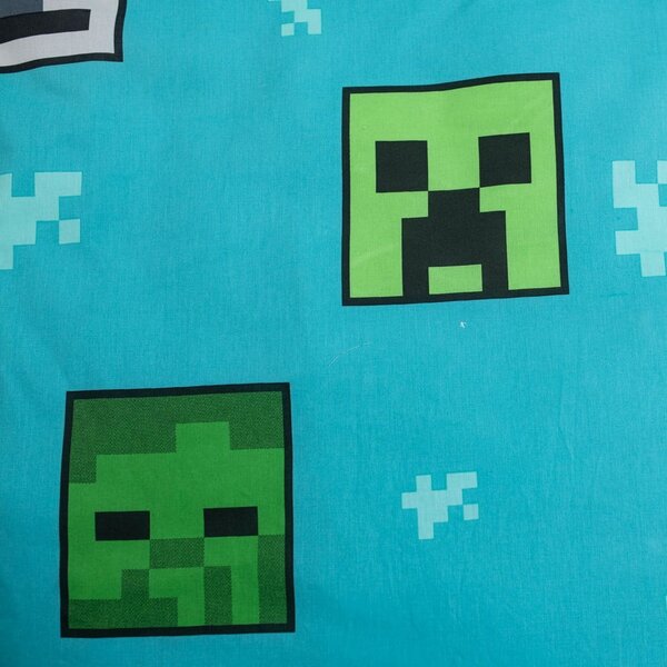 Zeleno-modré bavlněné dětské povlečení na jednolůžko 140x200 cm Minecraft "Mobs Here" – Jerry Fabrics