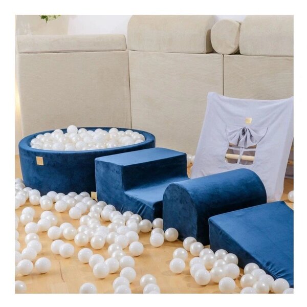 Růžové sametové pěnové hřiště 4 ks výška 30 cm 225x90 cm Montessori – Meowbaby