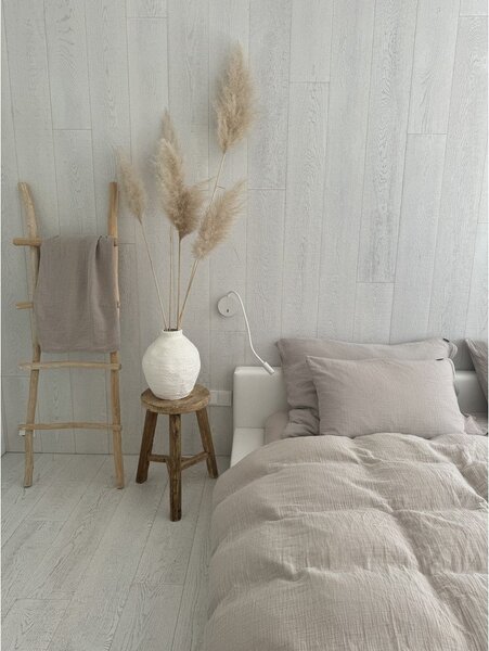 Béžové mušelínové povlečení na jednolůžko 135x200 cm Plain Muslin – Butter Kings