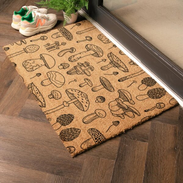 Rohožka z kokosového vlákna 40x60 cm Mushrooms – Artsy Doormats