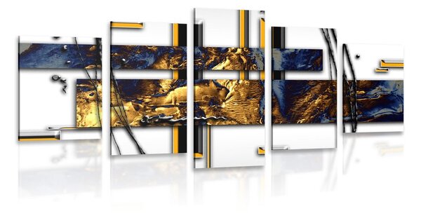 5-dílný obraz luxusní abstrakce