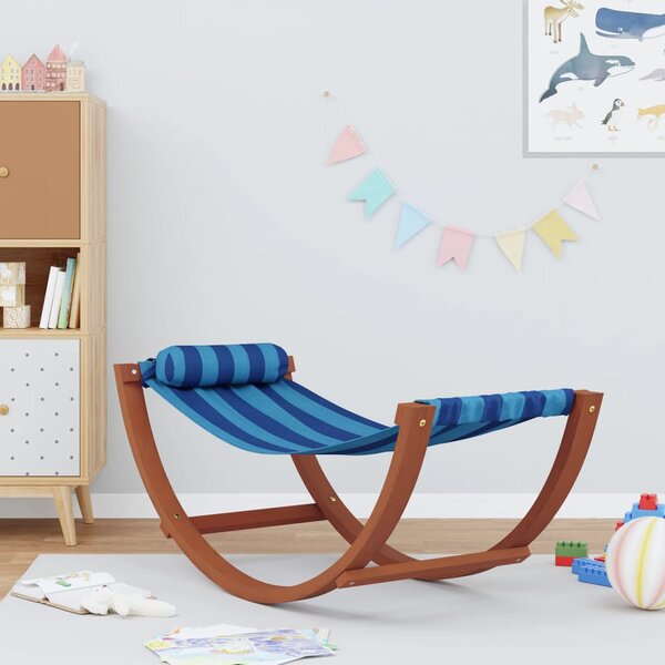 Houpací síť pro děti modré pruhy textil