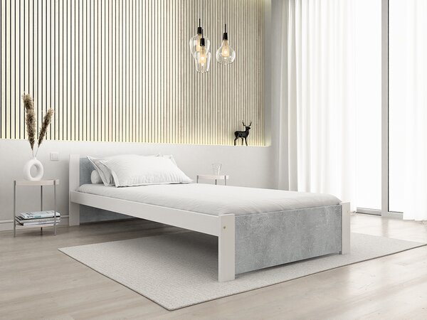 Postel IKAROS 90 x 200 cm, beton/bílá