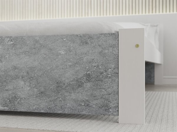 Postel IKAROS 180 x 200 cm, beton/bílá