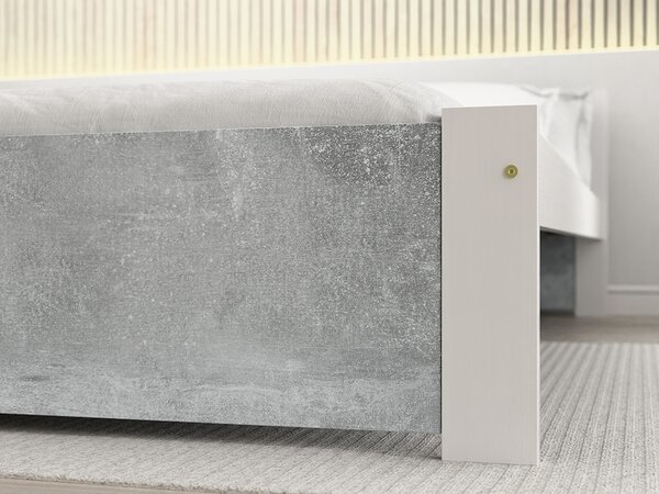 Postel IKAROS 90 x 200 cm, beton/bílá