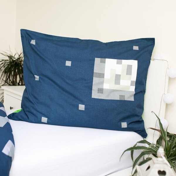 Zeleno-modré bavlněné dětské povlečení na jednolůžko 140x200 cm Minecraft "Sssleep Tight" – Jerry Fabrics
