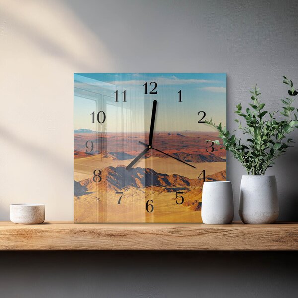 Skleněné hodiny na stěnu Poušť zskc-30x30-00170866