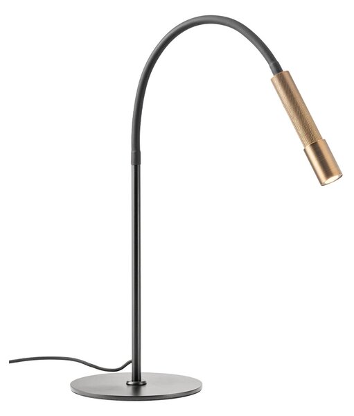 Redo Stolní LED lampa DRILL 8W, v. 84,5 cm flexibilní, CRI90, stmívatelná Barva: Zlatá, Barva světla: 2700K