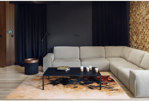 Vlněný koberec 133x180 cm Burst dark beige – Agnella