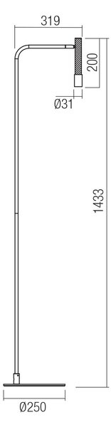 Redo Stojací LED lampa DRILL 8W, v. 143,3 cm, CRI90, stmívatelná Barva: Černá, Barva světla: 2700K