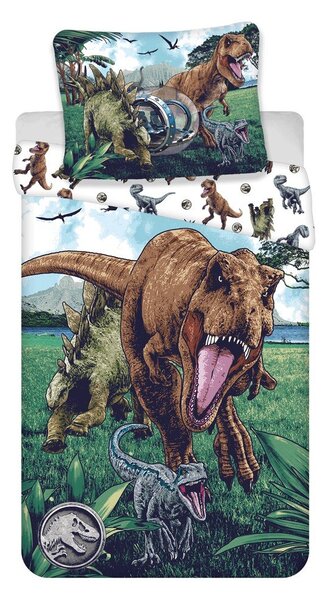 Bavlněné dětské povlečení na jednolůžko 140x200 cm Jurassic World "Trio" – Jerry Fabrics