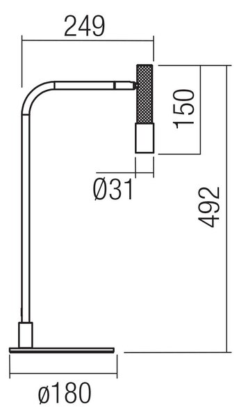 Redo Stolní LED lampa DRILL 8W, v. 49,2 cm, CRI90, stmívatelná Barva: Bronz, Barva světla: 2700K