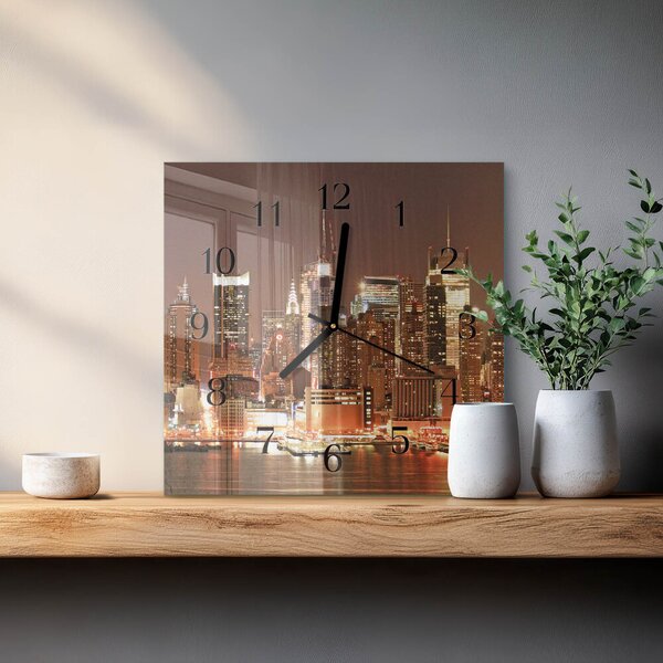 Skleněné hodiny na stěnu Horizont zskc-30x30-00170877