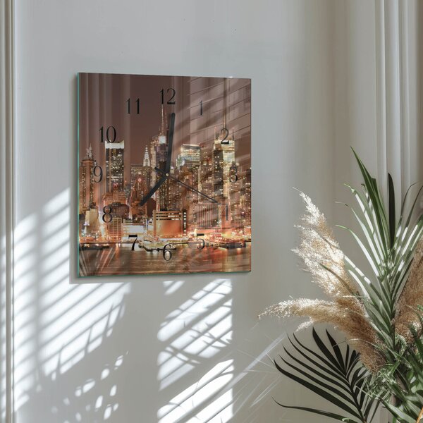 Skleněné hodiny na stěnu Horizont zskc-30x30-00170877