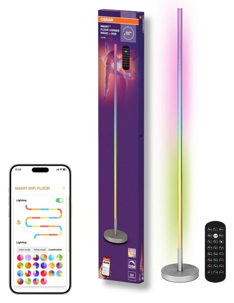 Osram - LED RGBW Stm stojací lampa SMART+ MAGIC LED/11,5W/230V stříbrná Wi-Fi+DO