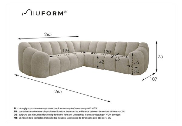 Světle šedá rohová pohovka Shell – Miuform