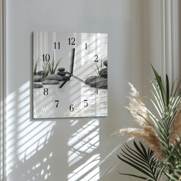 Skleněné hodiny na stěnu Kamenné lázně zskc-30x30-00170887